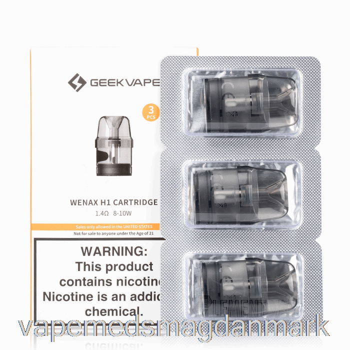 Vape Væskenørd Vape Wenax H1 Erstatning Pods 1,4ohm Wenax H1 Patroner